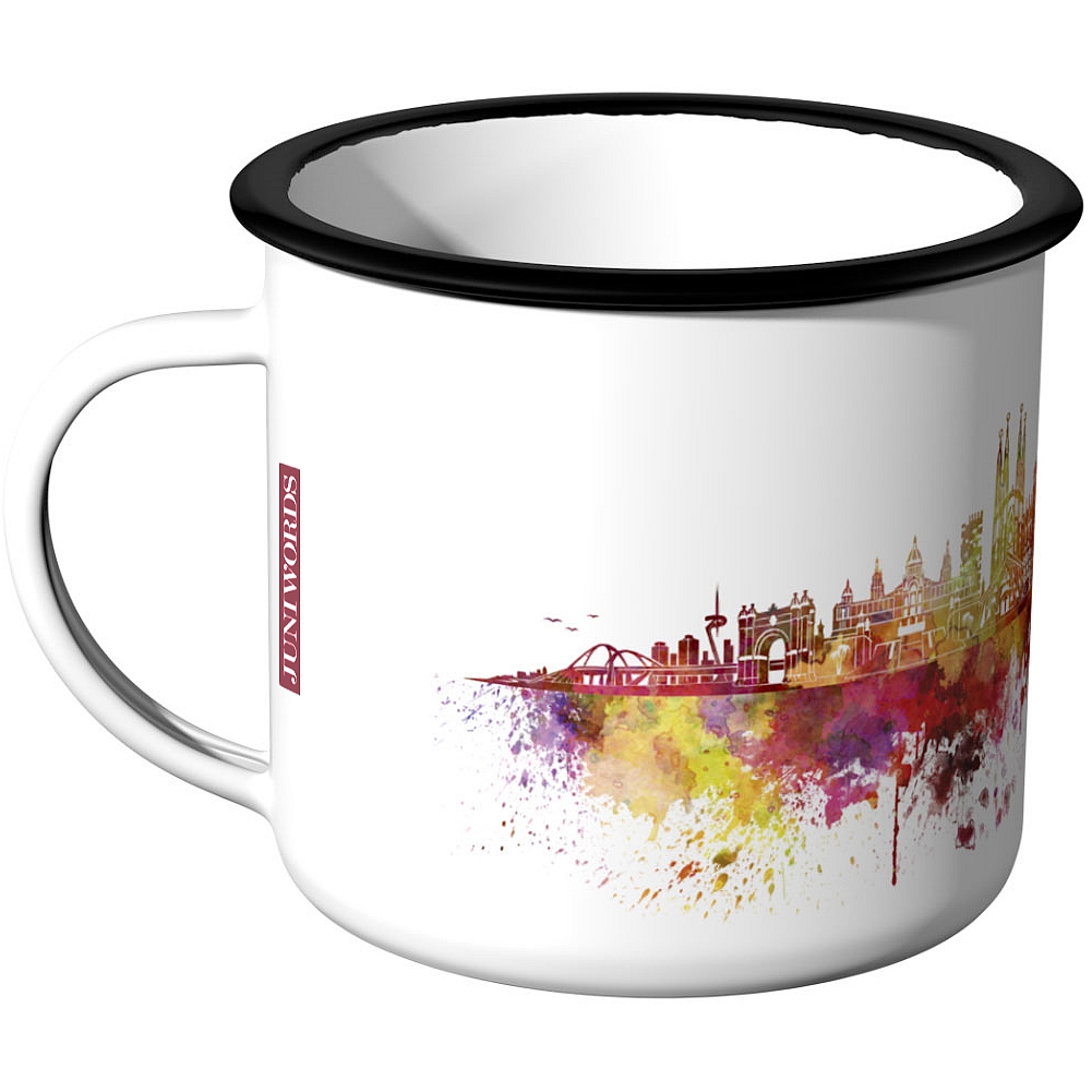 Skyline Aquarell Stadttasse Städtetasse Stadtbecher Guten Morgen Barcelona