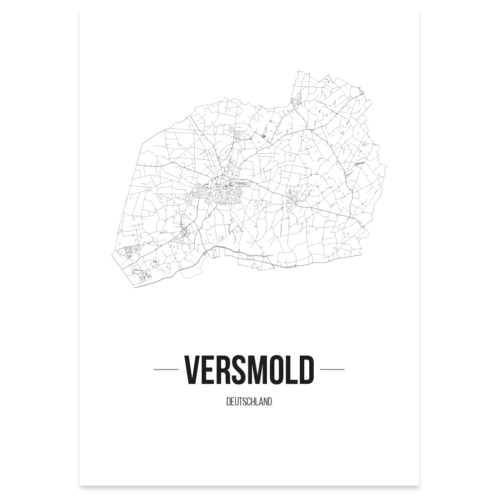 Dortmund Kunstdruck Plan Map JUNIWORDS Stadtposter Weiß