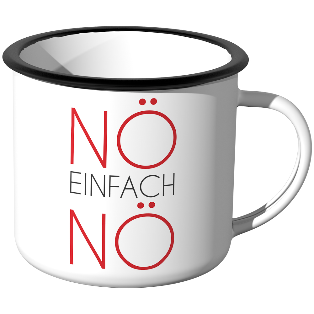 JUNIWORDS enamel mug, Nö simply Nö, No saying