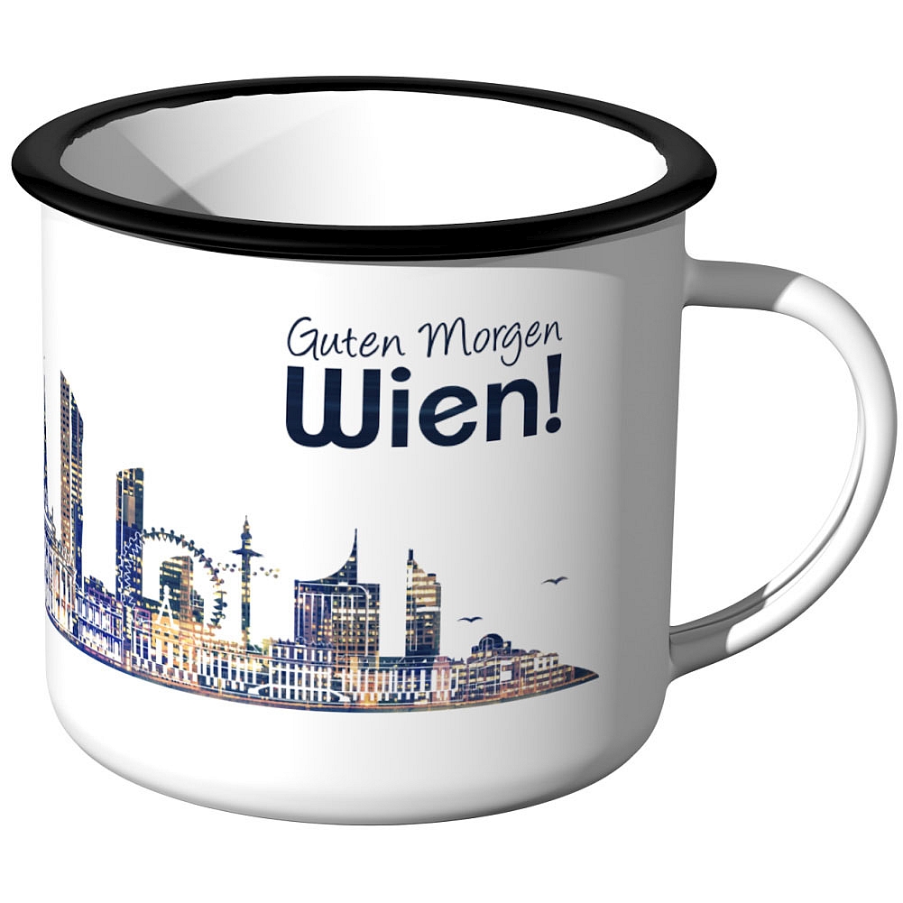 Guten Morgen Wien, Skyline Nachtlichter, Stadttasse Städtetasse Stadtbecher